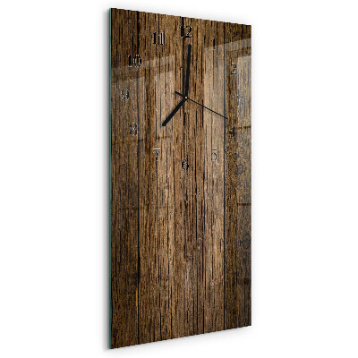 Ceas din sticlă dreptunghiular vertical Lemn