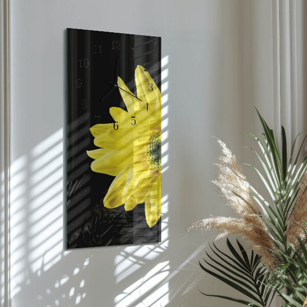 Ceas din sticlă dreptunghiular vertical Floare