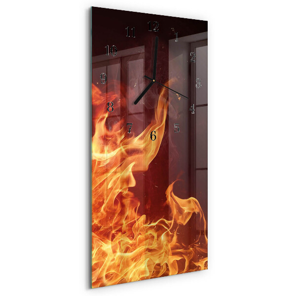 Ceas din sticlă dreptunghiular vertical Foc
