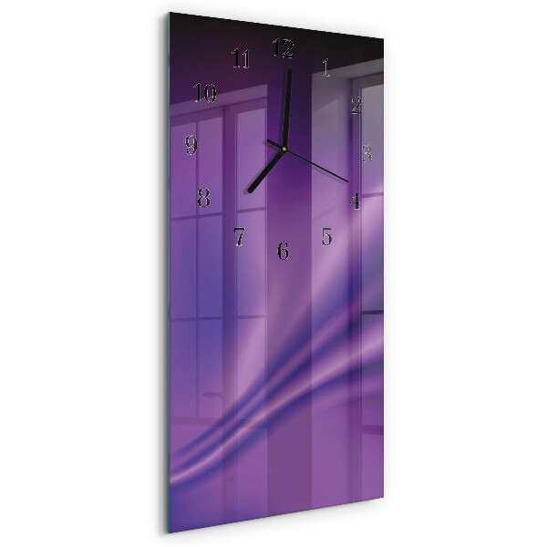 Ceas din sticlă dreptunghiular vertical Valuri de violet