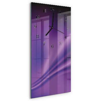 Ceas din sticlă dreptunghiular vertical Valuri de violet