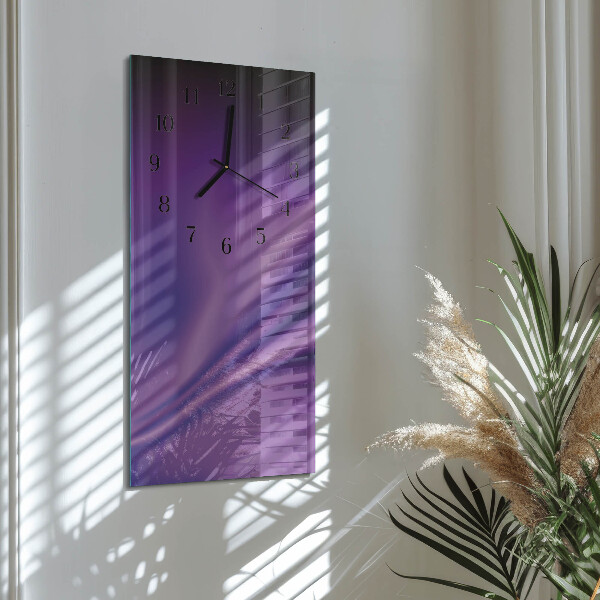 Ceas din sticlă dreptunghiular vertical Valuri de violet