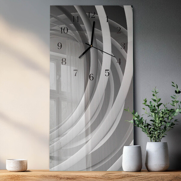 Ceas din sticlă dreptunghiular vertical Cercuri abstracte