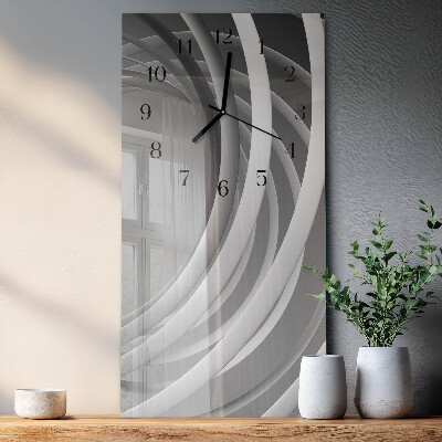 Ceas din sticlă dreptunghiular vertical Cercuri abstracte