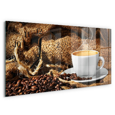 Ceas din sticlă orizontale Boabe de cafea
