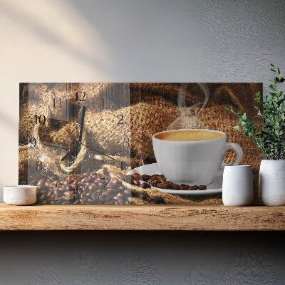 Ceas din sticlă orizontale Boabe de cafea