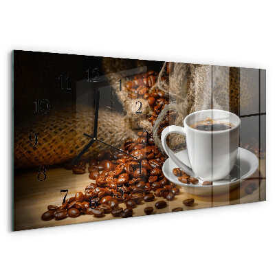 Ceas din sticlă orizontale Cafea