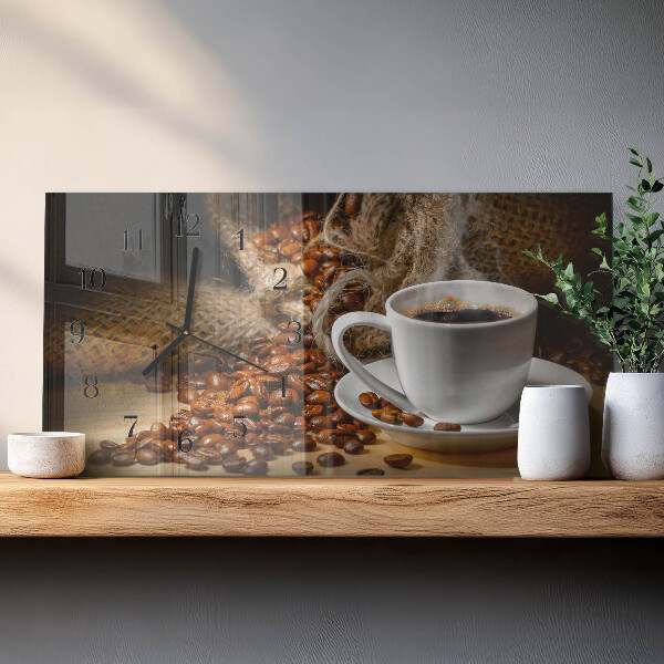 Ceas din sticlă orizontale Cafea