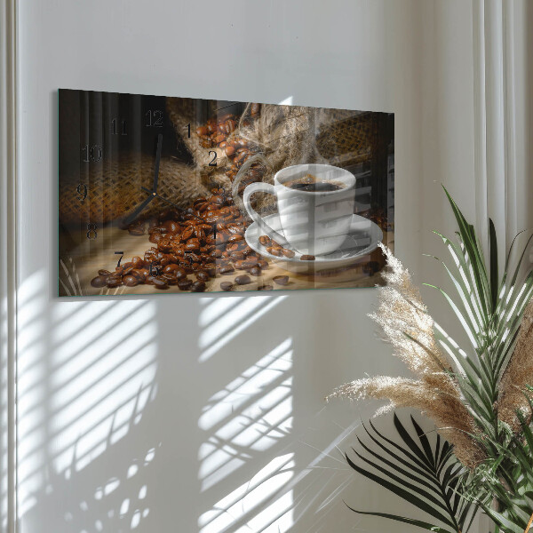 Ceas din sticlă orizontale Cafea