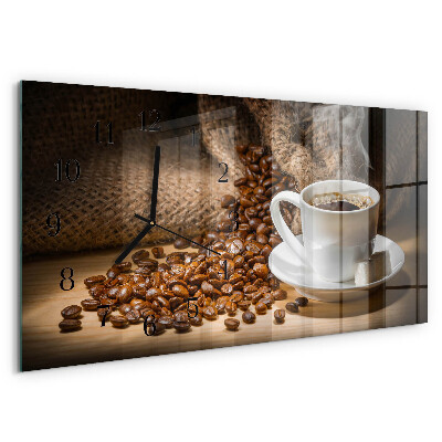 Ceas din sticlă orizontale Cafea