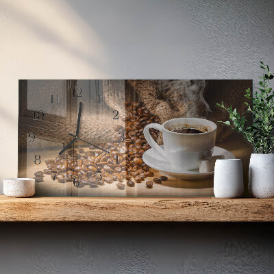 Ceas din sticlă orizontale Cafea