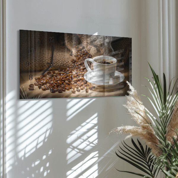 Ceas din sticlă orizontale Cafea