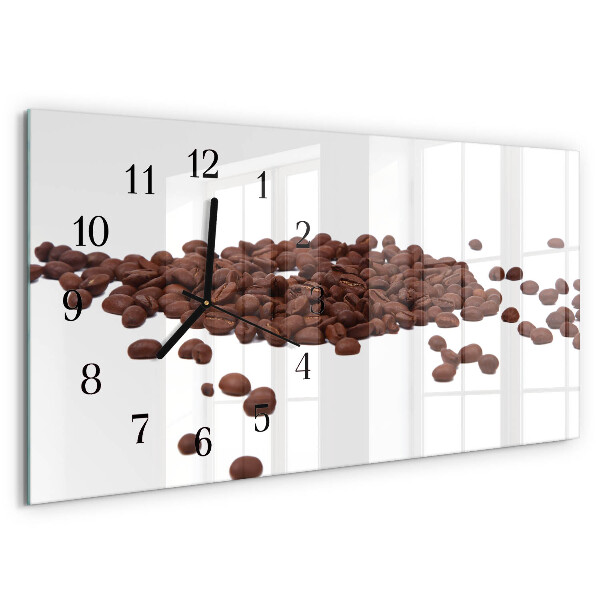 Ceas din sticlă orizontale Boabe de cafea