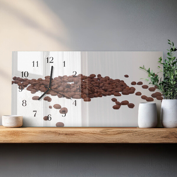 Ceas din sticlă orizontale Boabe de cafea