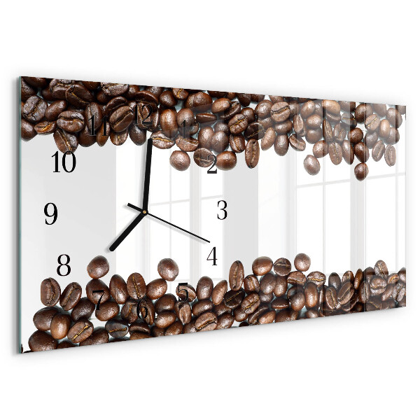 Ceas din sticlă orizontale Boabe de cafea