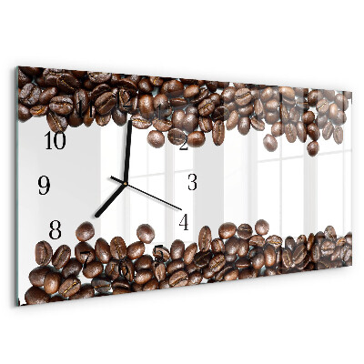 Ceas din sticlă orizontale Boabe de cafea