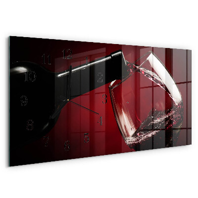 Ceas din sticlă orizontale Pahar de vin