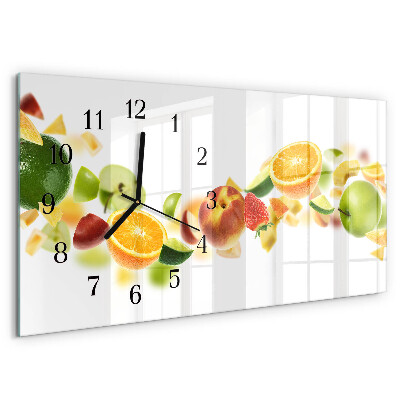Ceas din sticlă orizontale Amestec de fructe