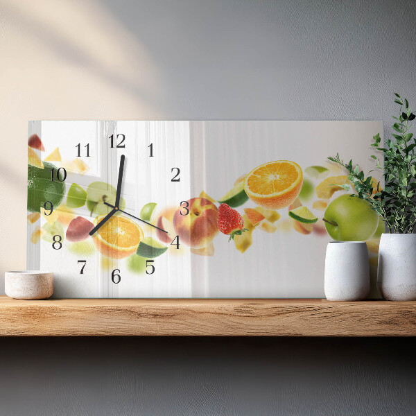 Ceas din sticlă orizontale Amestec de fructe