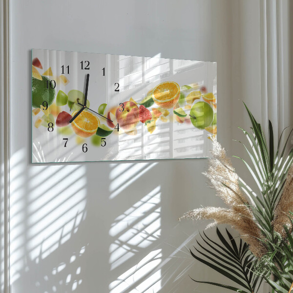 Ceas din sticlă orizontale Amestec de fructe