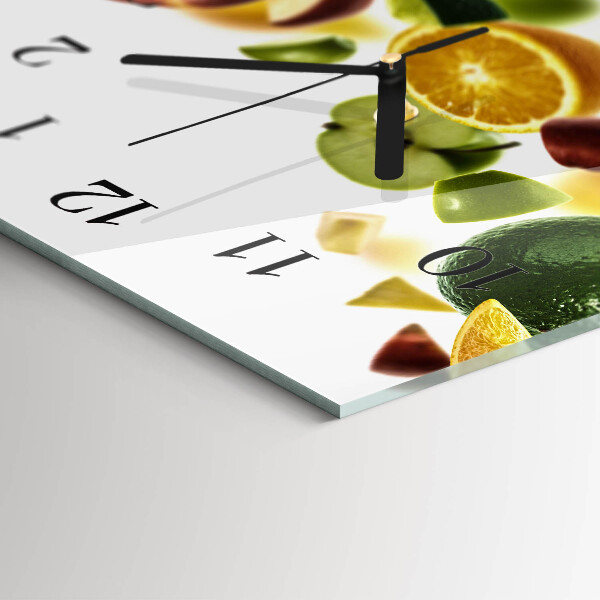 Ceas din sticlă orizontale Amestec de fructe
