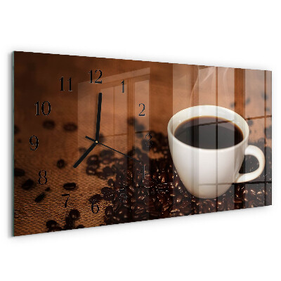 Ceas din sticlă orizontale Cafea fierbinte