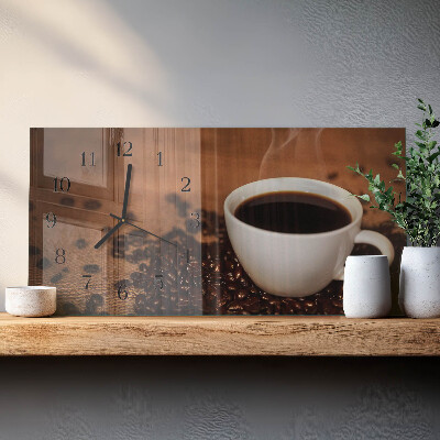 Ceas din sticlă orizontale Cafea fierbinte