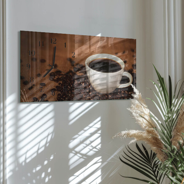 Ceas din sticlă orizontale Cafea fierbinte