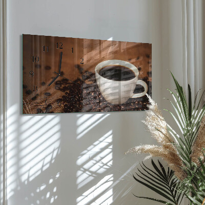 Ceas din sticlă orizontale Cafea fierbinte