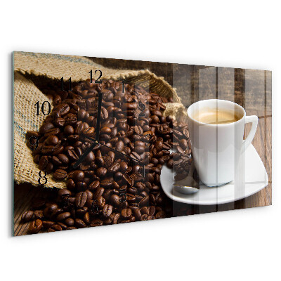 Ceas din sticlă orizontale Cafea