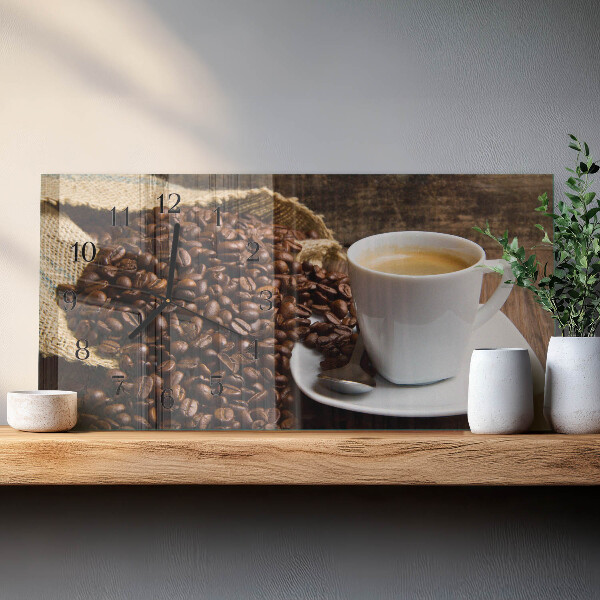 Ceas din sticlă orizontale Cafea
