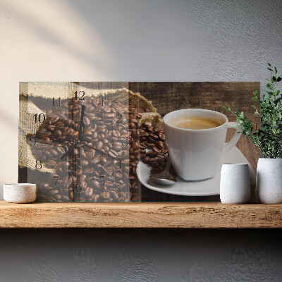 Ceas din sticlă orizontale Cafea