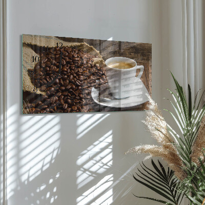 Ceas din sticlă orizontale Cafea