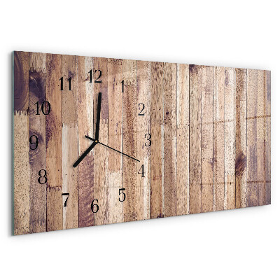 Ceas din sticlă orizontale Scânduri de lemn