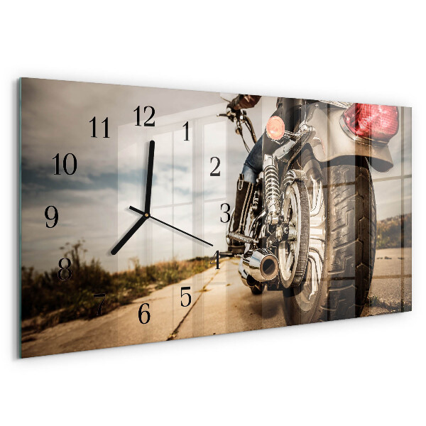 Ceas din sticlă orizontale Motocicletă