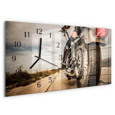 Ceas din sticlă orizontale Motocicletă