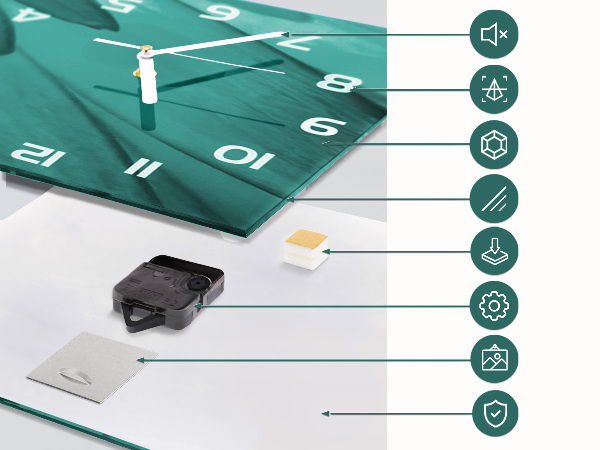 Ceas din sticlă orizontale Păpădie